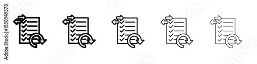 Transaction history icon vector thin outline style sign