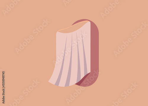 Muted Pastel Pink Pleated Skirt Graphic Design