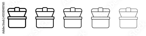 treasure chest icon vector thin outline style sign