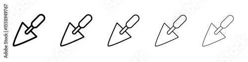 trowel icon vector thin outline style sign