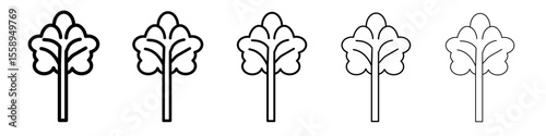 Tree Icon Single vector thin outline style sign