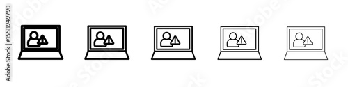 unauthorized access icon vector thin outline style sign