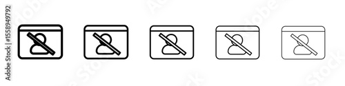 Unauthorized Access icon vector thin outline style sign
