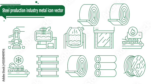 Steel production industry metal icon vector