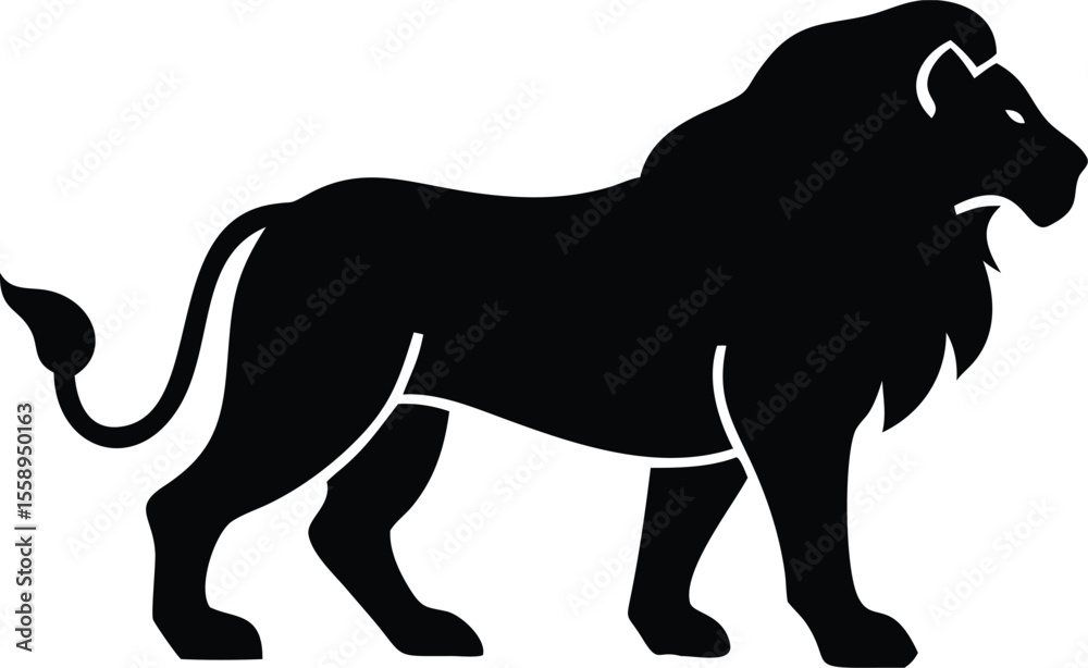 Fototapeta premium lion-icon-silhouette-side-view.eps