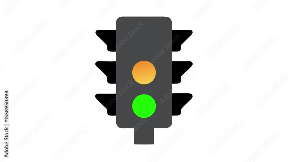 Traffic signal animation with Red light blinking | Animated Traffic Lights