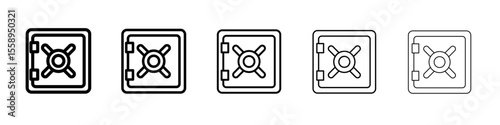 vault icon vector thin outline style sign