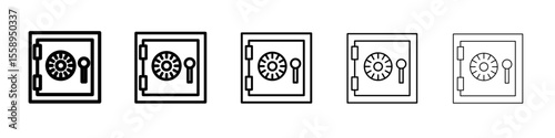 vault icon vector thin outline style sign