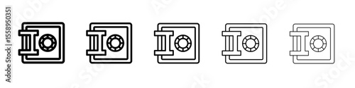 vault icon vector thin outline style sign