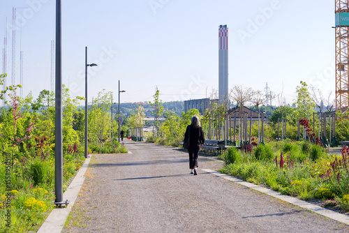 Public park named Ueberlandpark at opening day at Swiss city of Zürich on a sunny spring morning. Photo taken May 10th, 2025, Zurich Schwamendingen, Switzerland.
