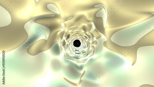 Abstract futuristic digital smooth tunnel background, looping geometric shape pattern animation concept.