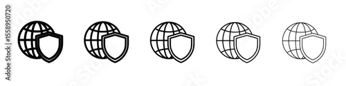 vpn icon vector thin outline style sign
