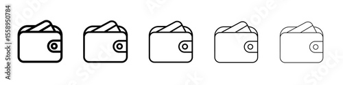 wallet icon vector thin outline style sign