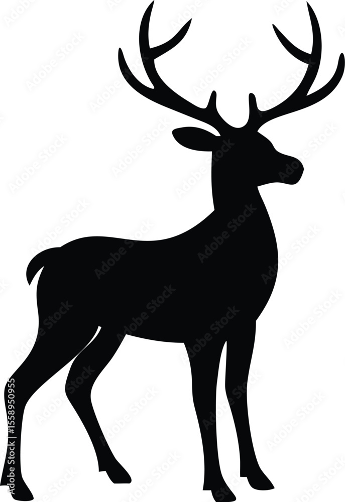 Obraz premium deer-icon-silhouette-with-antlers.eps