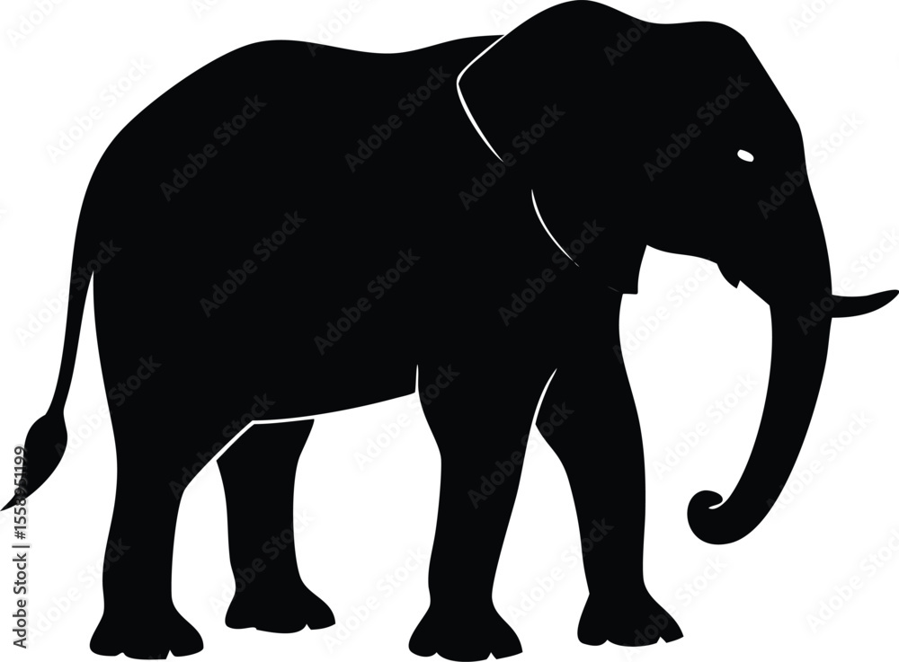 Fototapeta premium elephant-icon-silhouette-standing.eps