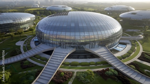 Curved Futuristic Building with Modern Design