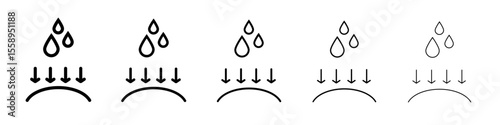 Waterproof Icon Single vector thin outline style sign