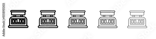 weighing icon vector thin outline style sign