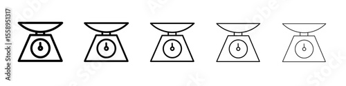 weight scale icon vector thin outline style sign