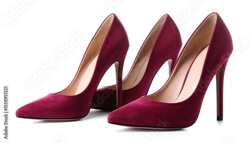 Pair of maroon high heels