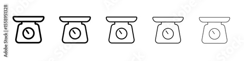 weighting scale icon vector thin outline style sign