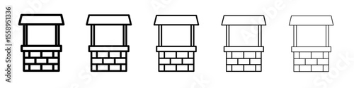 well icon vector thin outline style sign