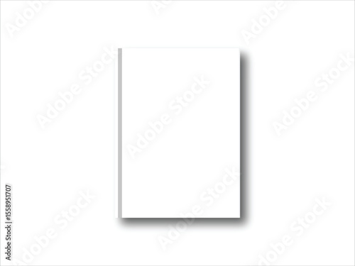 Minimal White Hardcover Book Mockup on Transparent Background