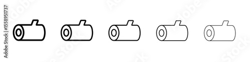wood log icon vector thin outline style sign