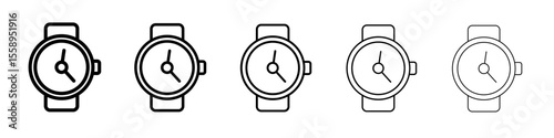 wrist watch icon vector thin outline style sign