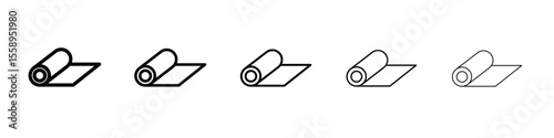 yoga mat icon vector thin outline style sign