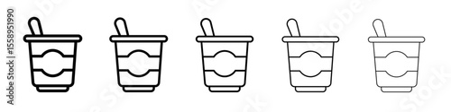 yogurt icon vector thin outline style sign