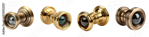 Classic Brass Peepholes Collection on White Background
