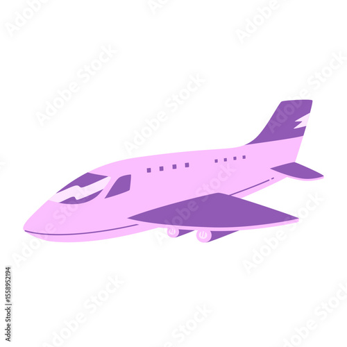 Plane vector illustration in flat design style