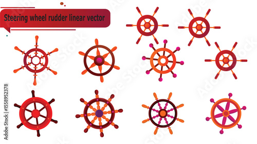 Steering wheel rudder linear vector
