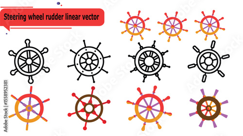 Steering wheel rudder linear vector