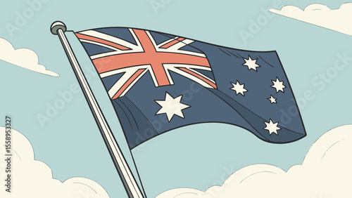 australia flag on map