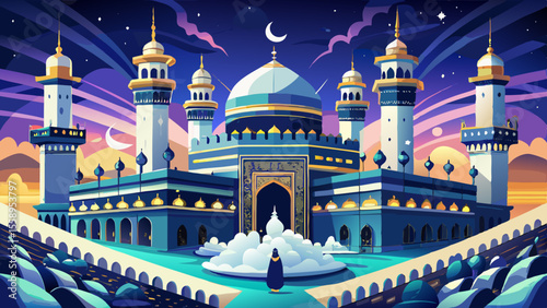 Masjid al-Haram, Mecca, Saudi Arabia
The massive mosque encircles the sacred Kaaba, its white stone corridors bustling with pilgrims in white. At night, soft lights illuminate the minarets and marble 
