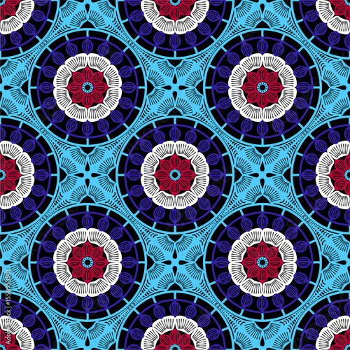 Pattern with crochet granny square wallpaper handmade decorative art design print	
