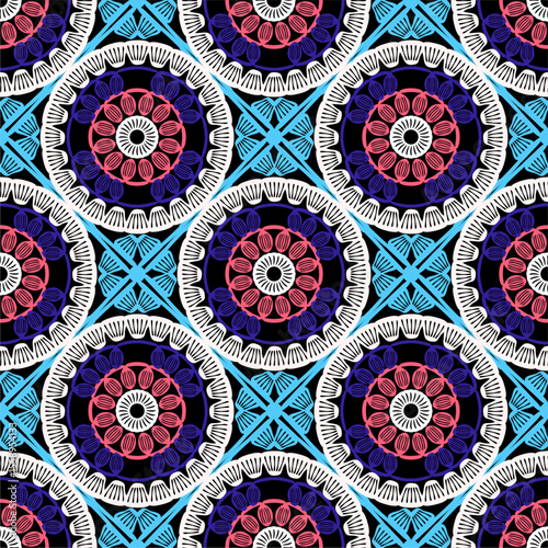 Pattern with crochet granny square wallpaper handmade decorative art design print	
