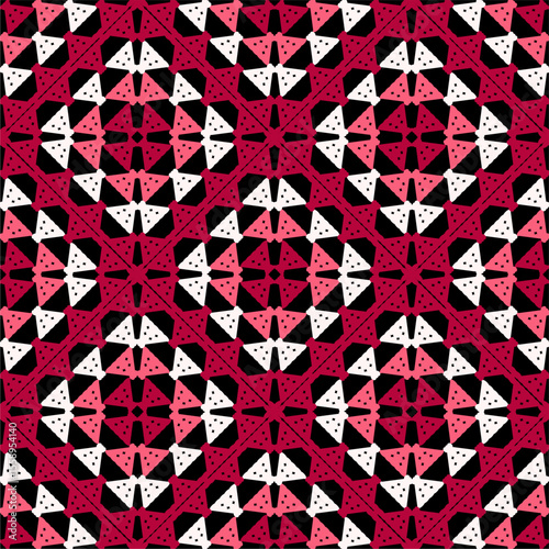 Pattern with crochet granny square wallpaper handmade decorative art design print	
