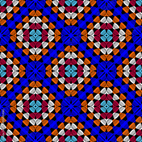 Pattern with crochet granny square wallpaper handmade decorative art design print	

