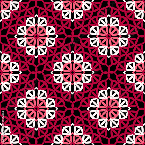 Pattern with crochet granny square wallpaper handmade decorative art design print	
