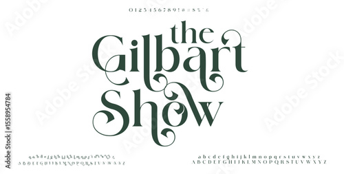 Luxury wedding alphabet logo font. Typography decorative elegant classic lettering serif fonts vintage retro for logos. vector illustration
