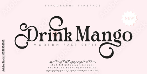 Luxury wedding alphabet logo font. Typography decorative elegant classic lettering serif fonts vintage retro for logos. vector illustration
