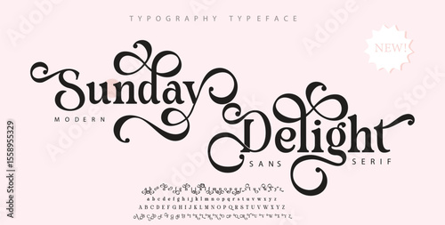 Elegant luxury alphabet letters font and number. Classic Lettering Minimal Fashion Designs. Typography fonts regular uppercase and lowercase. vector illustration