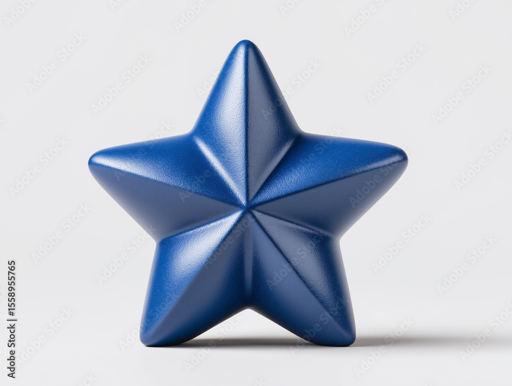 Obraz premium Vibrant Blue Star: A captivating single blue star stands out, inviting focus on its striking, modern design. Emphasizing concepts of quality and excellence, ideal for various creative projects.
