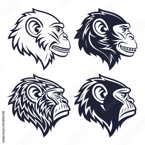 Tribal lion head tattoo design in black vector style