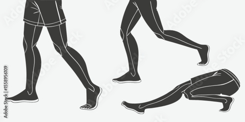 A silhouette of female legs in black high-heel shoes, embodying fashion and art