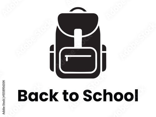 black backpack icon Back to School.