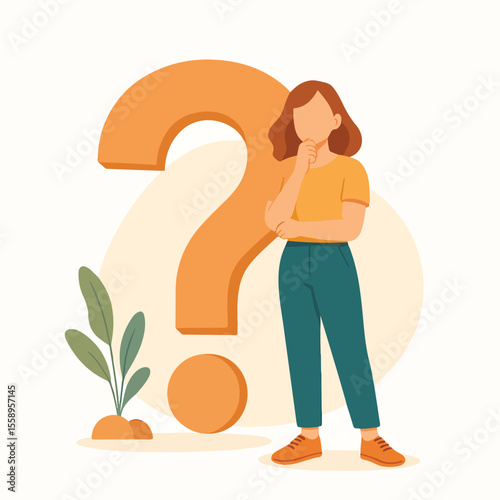character vector of a confused person making a decision